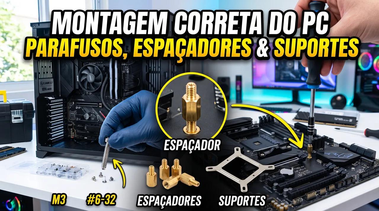 Parafusos, Espaçadores e Suportes: Montagem Correta do PC