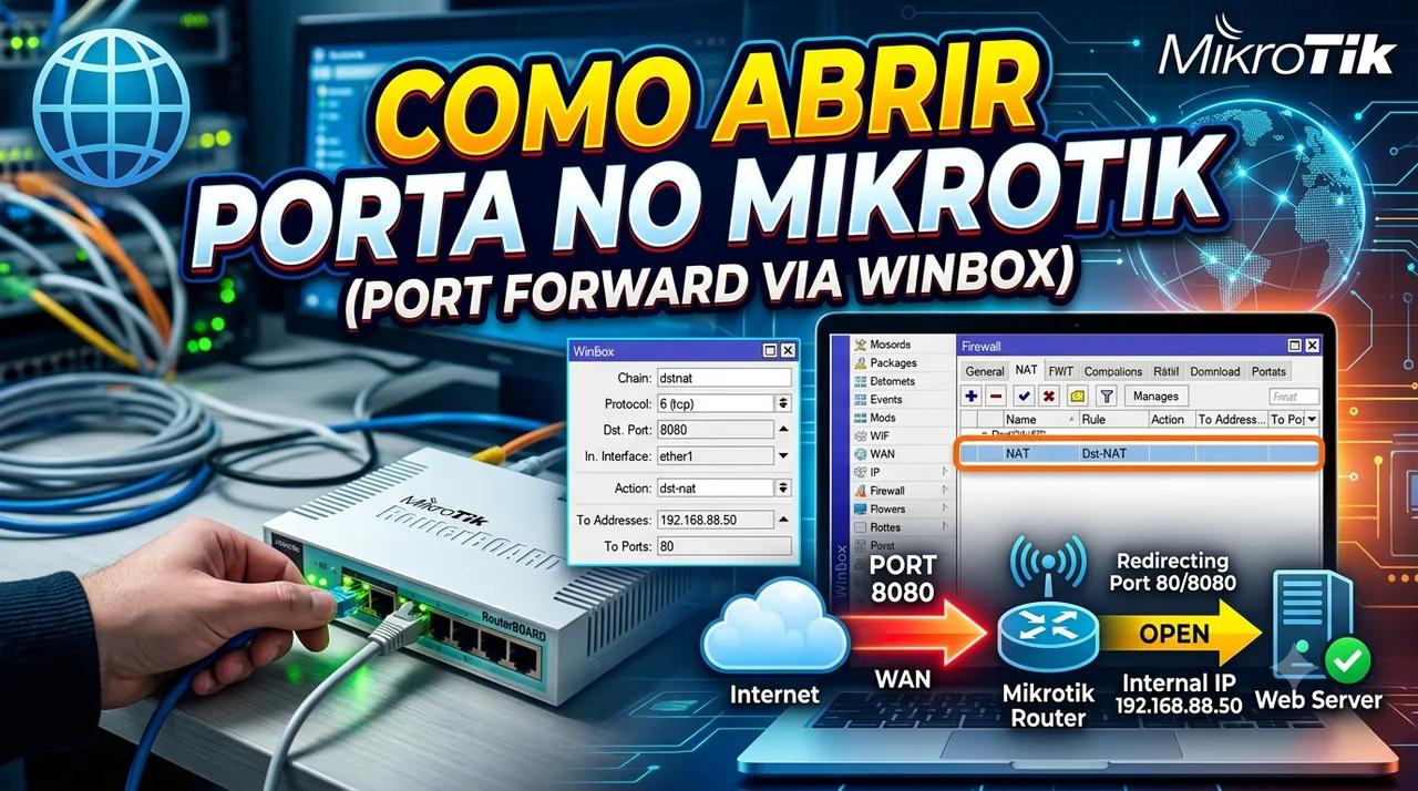 Como Abrir Porta na Routerboard Mikrotik (Port Forward via Winbox)