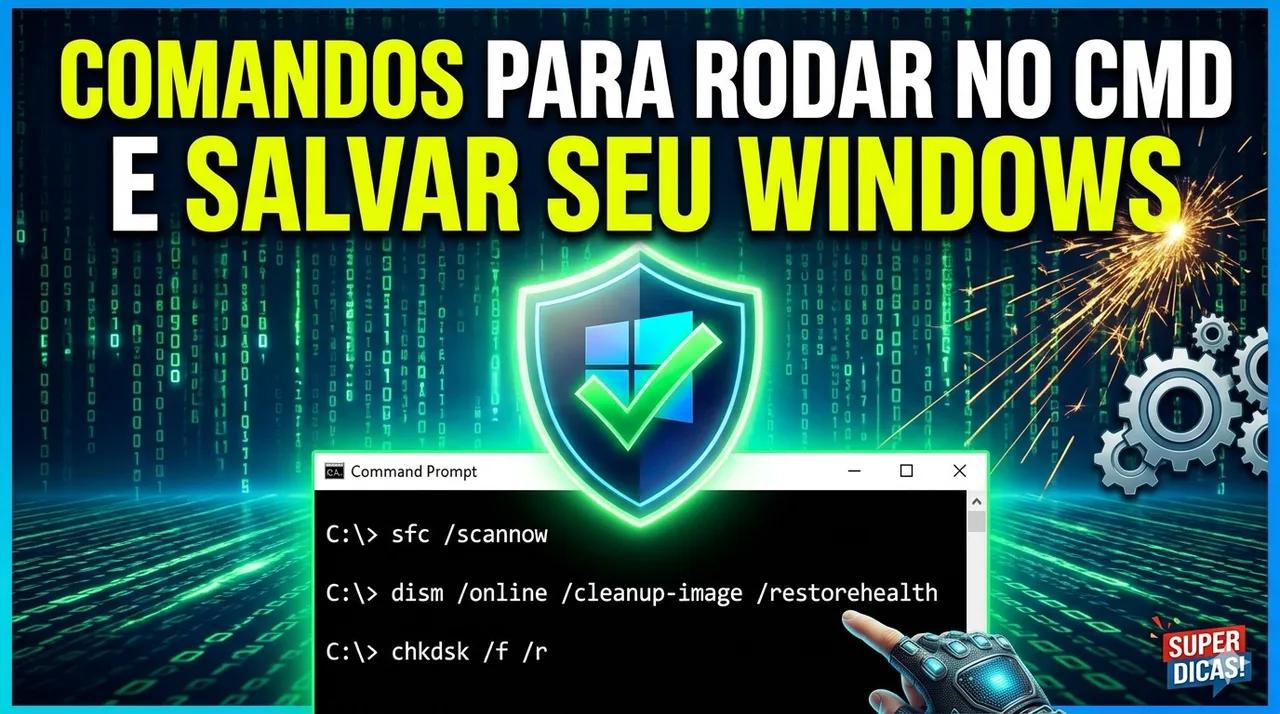 Comandos para Rodar no CMD e Salvar seu Windows