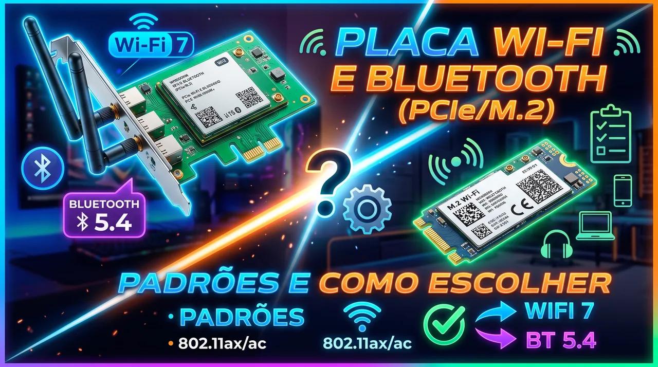 Placa Wi-Fi e Bluetooth (PCIe/M.2): Padrões e Como Escolher