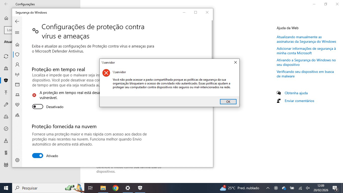 Resolver problema de compartilhamento no Windows 11