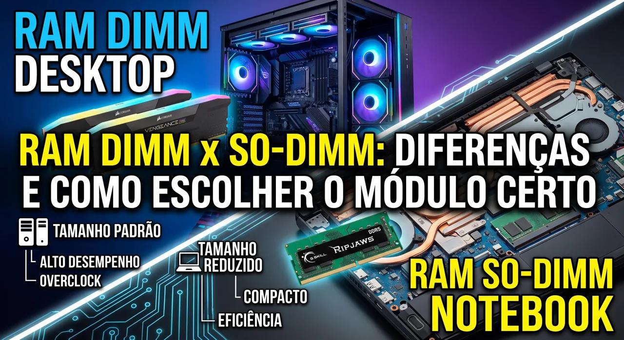 RAM DIMM x SO-DIMM: Diferenças e Como Escolher o Módulo Certo