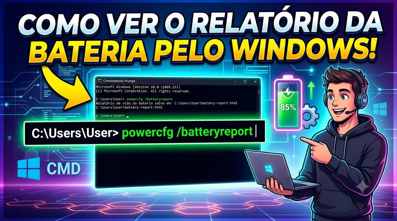 Como ver o relatório da bateria do notebook pelo Windows