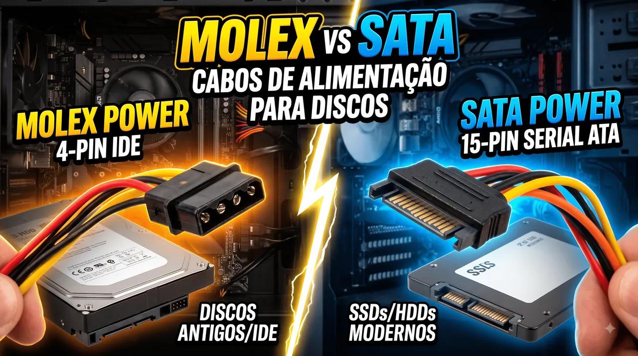 Molex x SATA Power: cabos de alimentação para discos