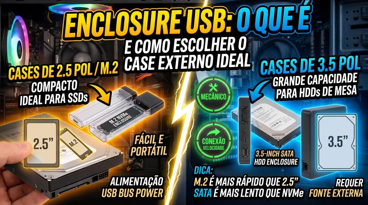 Enclosure USB: O Que É e Como Escolher o Case Externo Ideal