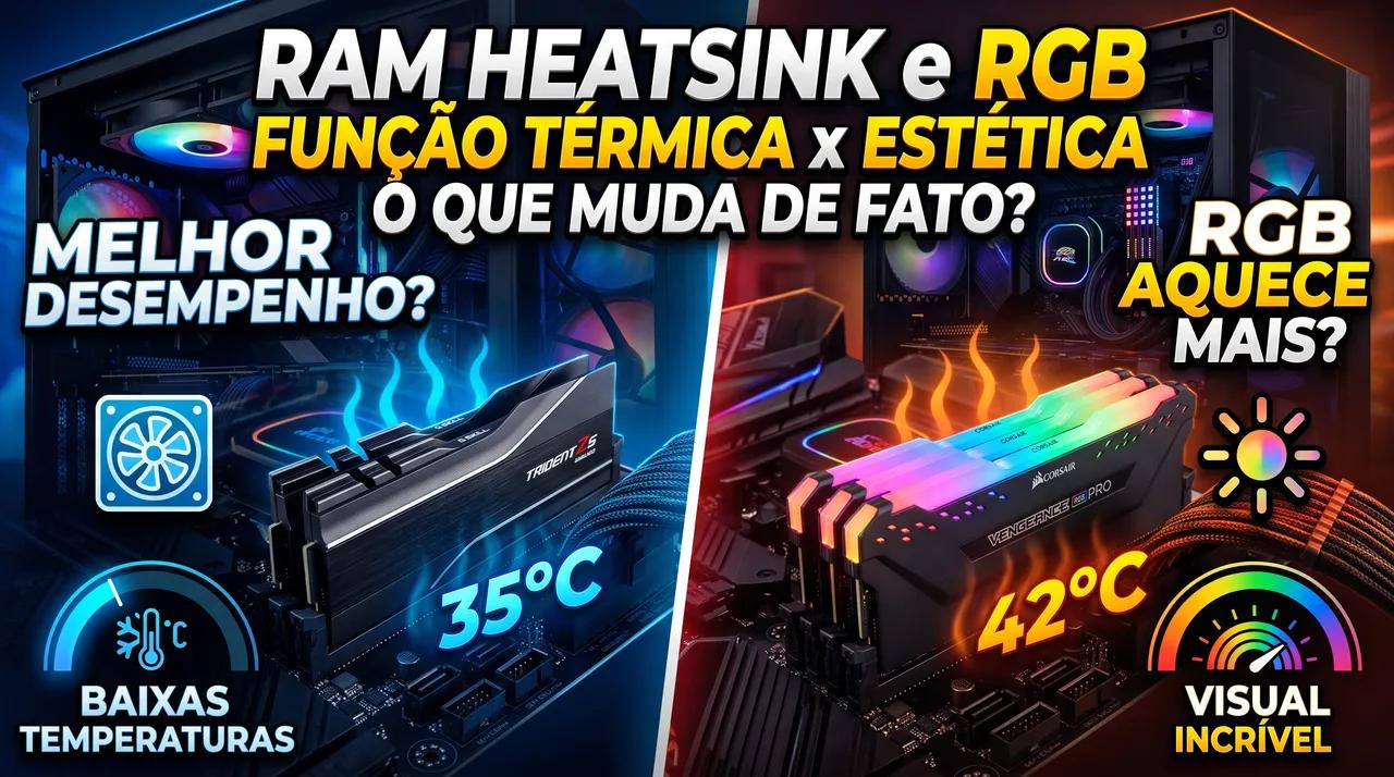 Heatsink de RAM e RGB: Função Térmica x Estética — O Que Muda