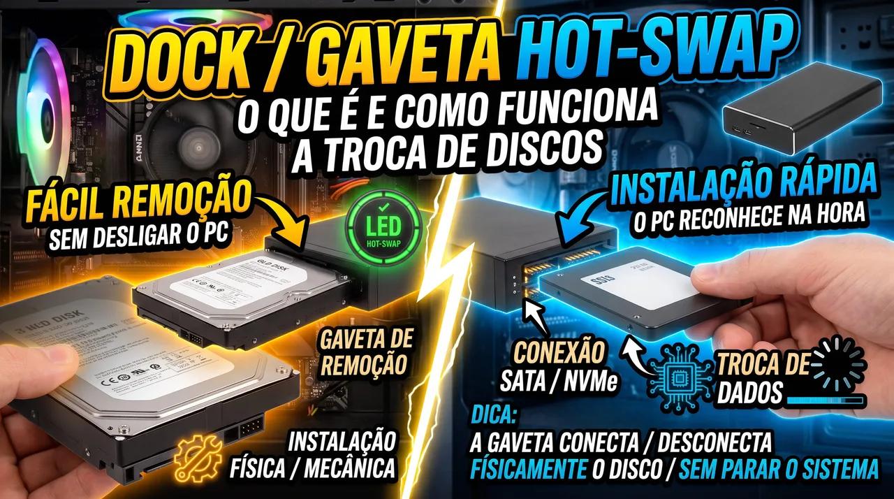 Dock / Gaveta Hot-Swap: O Que É e Como Funciona a Troca de Discos