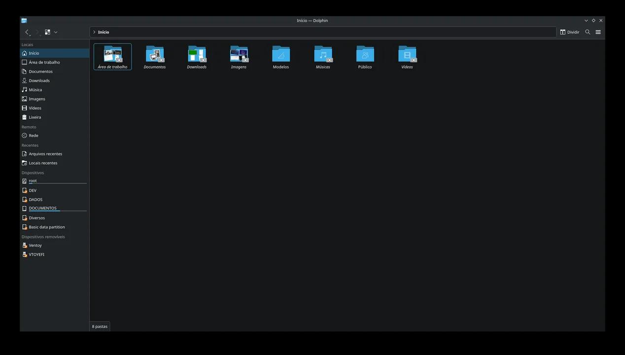 Como usar as pastas padrão do usuário em um disco separado no Cachyos Linux