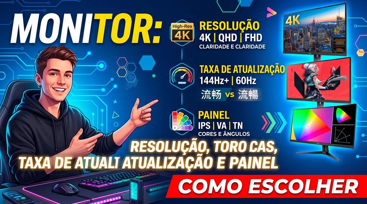 Monitor: Resolução, Taxa de Atualização e Painel — Como Escolher