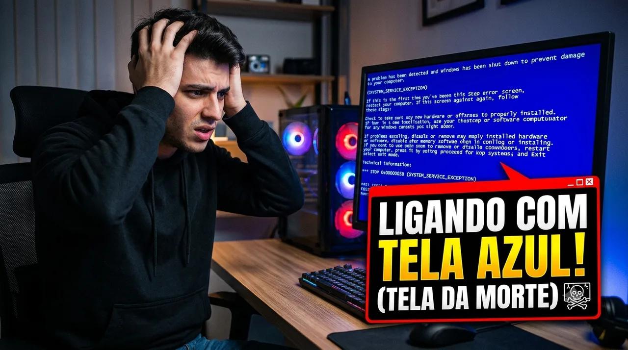 Ligando com Tela Azul (Tela da Morte) ao Ligar