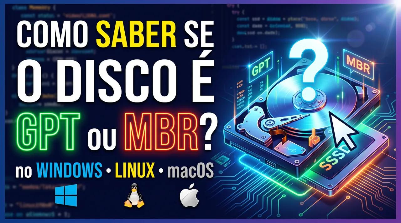 Como saber se o disco é GPT ou MBR (Windows, Linux e macOS)