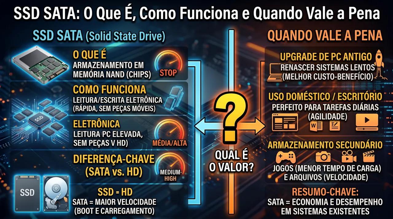 SSD SATA: O Que É, Como Funciona e Quando Vale a Pena