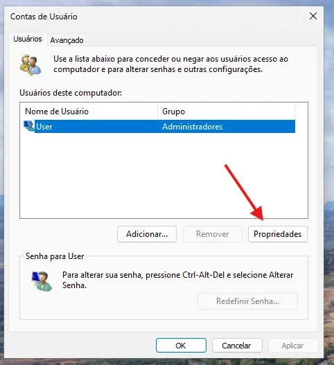 Contas de Usuario